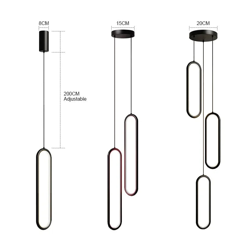 Sleek LED Pendant Chandelier