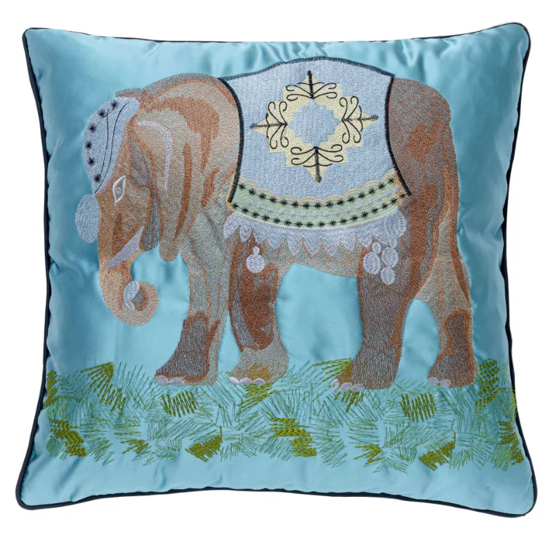 DecorBites™ Elephant Embroidery Sofa Cushion Covers: Decorate Your Living Space with High Quality