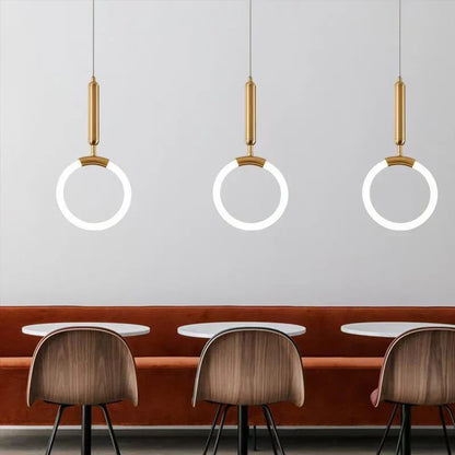 DecorBites™ Gold Ring Pendant Lights Warm White LED U Shape Hanging Lamp