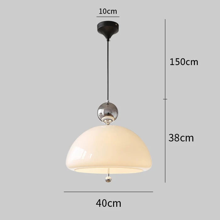 DecorBites™ Cream Glass Retro Pendant Light for Living Room, Bedroom, and Tea Room