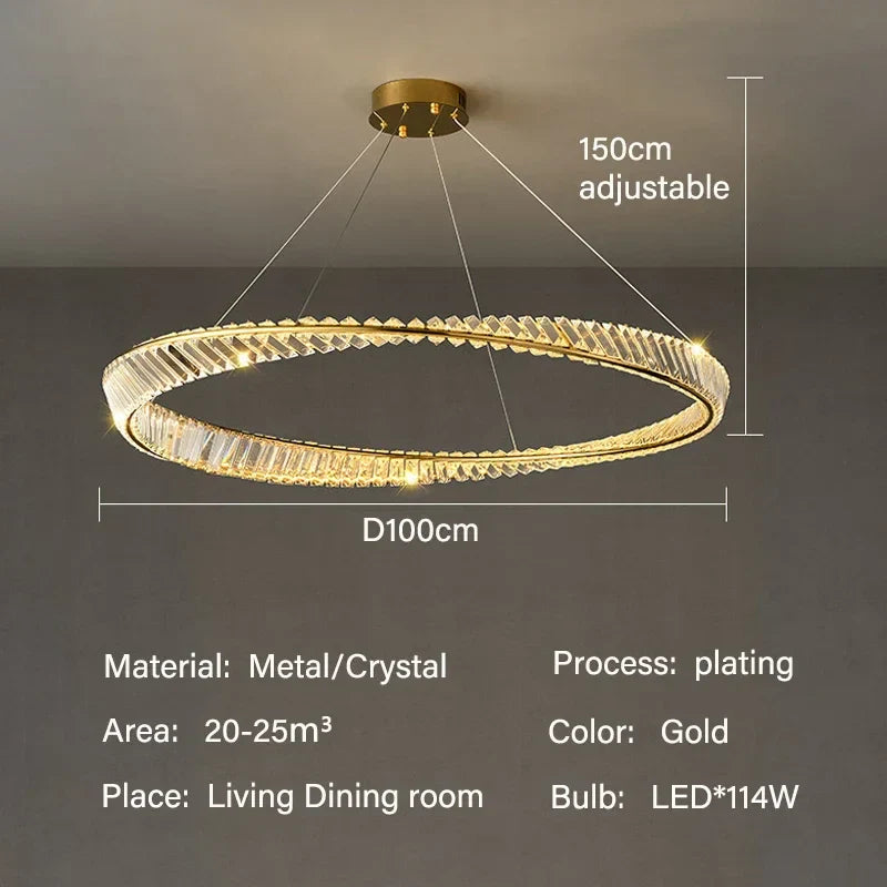 Crystal Gold Pendant Chandelier