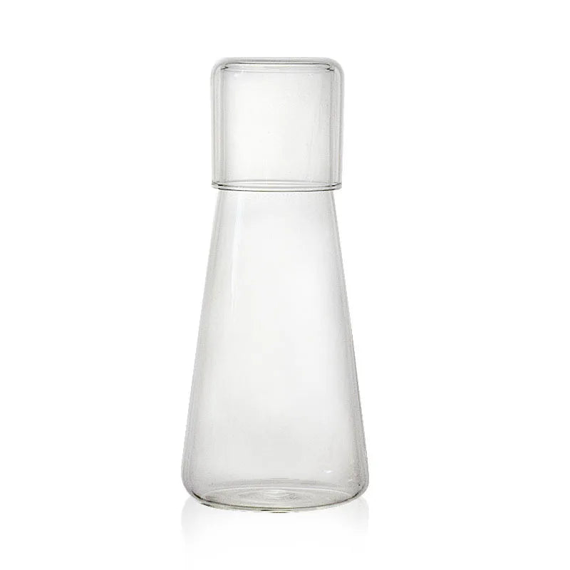 DecorBites™ Clear Glass Bedside Water Carafe Set with Drinking Cup