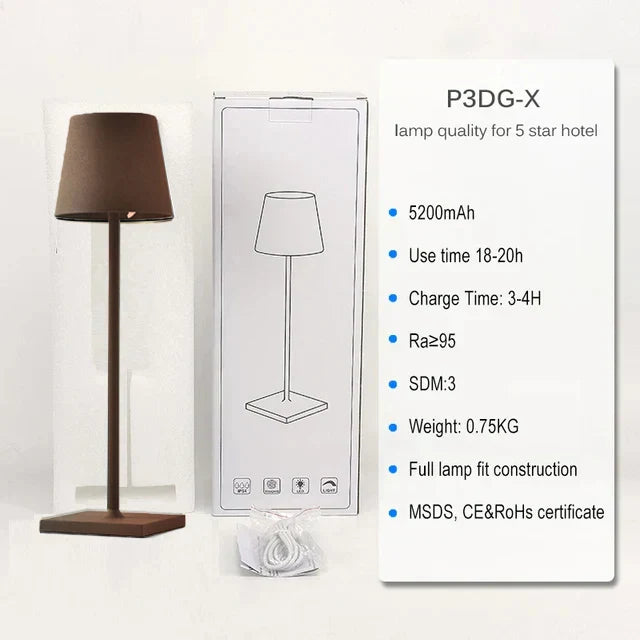 DecorBites™ Crystal LED Rechargeable Table Lamp - Elegant Cordless Hotel Restaurant Bar Light