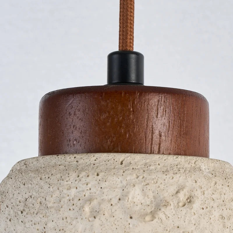 Wood Cement Pendant Light