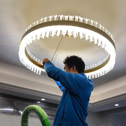 DecorBites™ Crystal Ring Chandelier LED Pendant Light Fixture