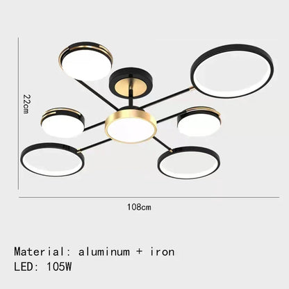 Minimalist Gold Black Chandelier