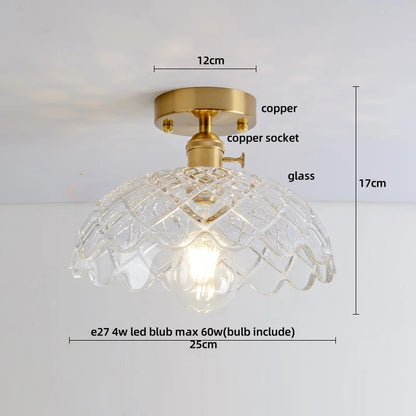DecorBites™ Crystal Glass Luxury LED Ceiling Light for Hallway Bedroom Corridor Interior Decor