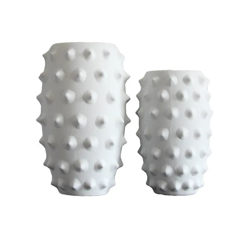 DecorBites™ Black Ceramic Flower Vase Sea Cucumber Pineapple Design Unique Home Decor