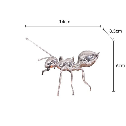 DecorBites™ Golden Ant Metal Sculpture Figurine Home Decor Insect Ornament
