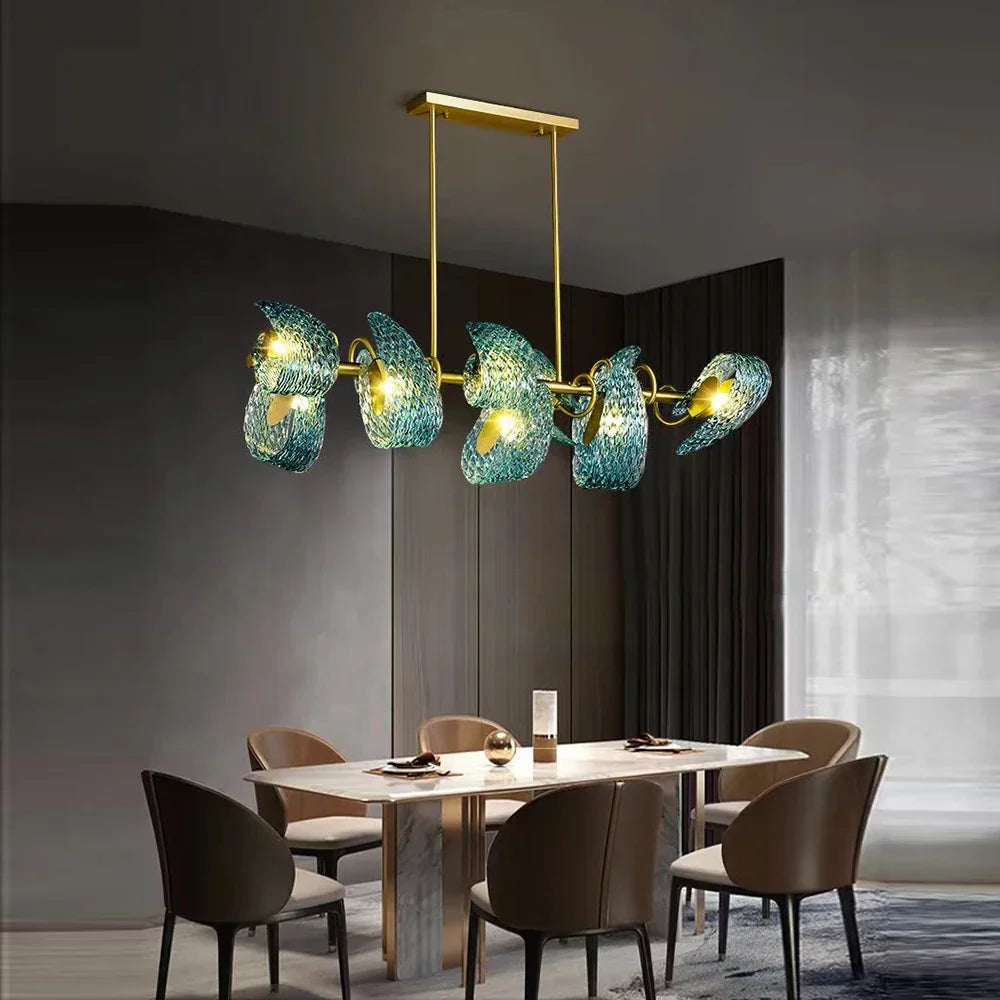 Copper Peacock Ceiling Chandelier