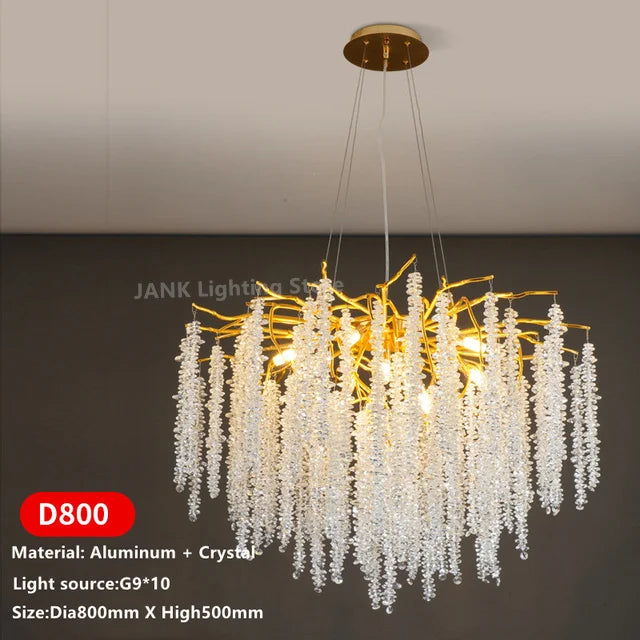 DecorBites™ Crystal Tassel Pendant Chandelier for Dining Room, Kitchen Island, Hall - Luxury LED Lighting