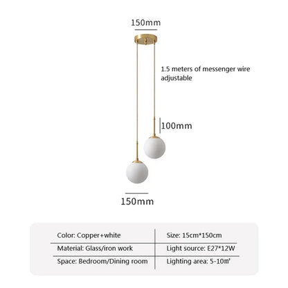DecorBites™ Glass Ball LED Chandelier for Dining Room, Hotel, and Stairs