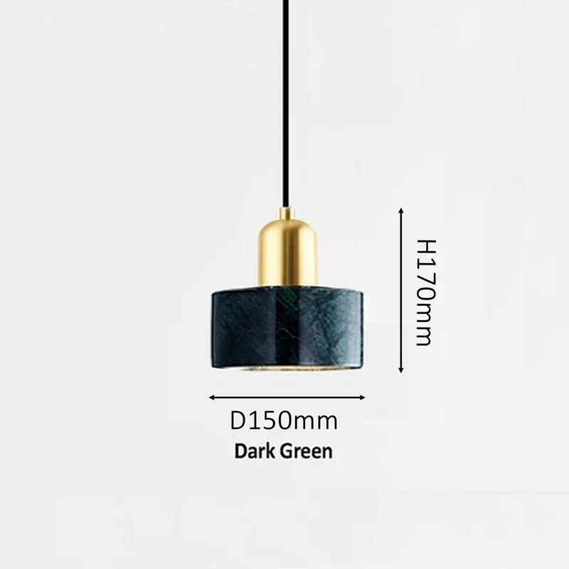 DecorBites™ Green Marble Pendant Light: Luxury Hanging Lamp for Dining Room, Bedside, Hotel.