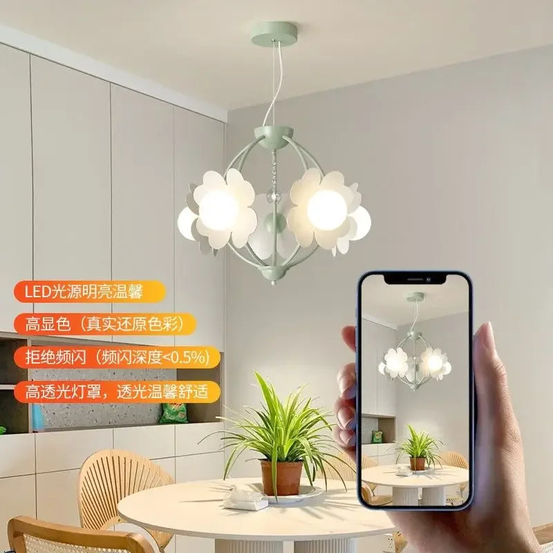 DecorBites™ LED Flower Chandelier: French Retro Style for Bedroom, Living Room, Restaurant