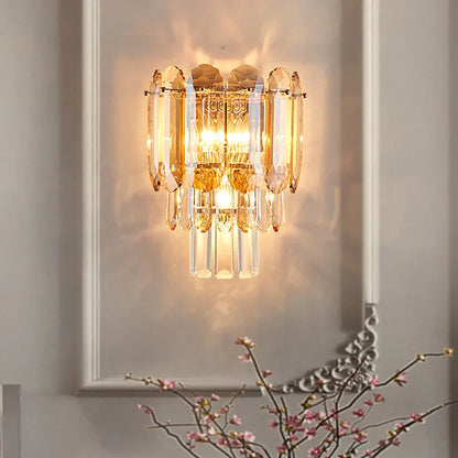 DecorBites™ Crystal LED Wall Lamp: Minimalist Luxury Lighting for Living Room TV Background