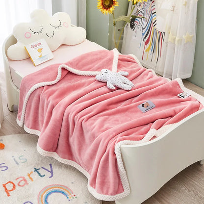 DecorBites™ Kids Flannel Nap Blanket - Lightweight & Cozy Single Bed Cover