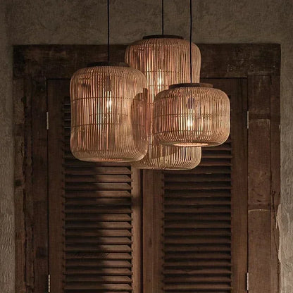 Rattan Teahouse Pendant Light
