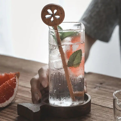 DecorBites™ Creative Square Glass Cold Drink Cup - Large Capacity Iced Coffee and Milk Tea Cup