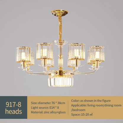 DecorBites™ Crystal Glass Pendant Lamp: Modern European Luxury for Living, Dining, Bedroom