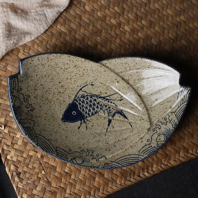 Fish Print Ceramic Plates