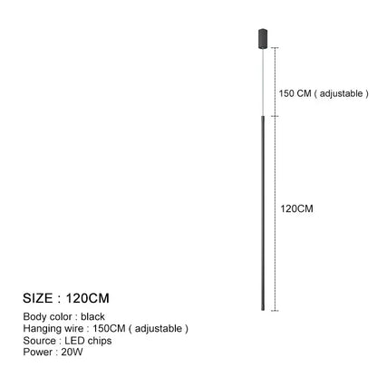 Modern Black Aluminum Linear Pendant Light