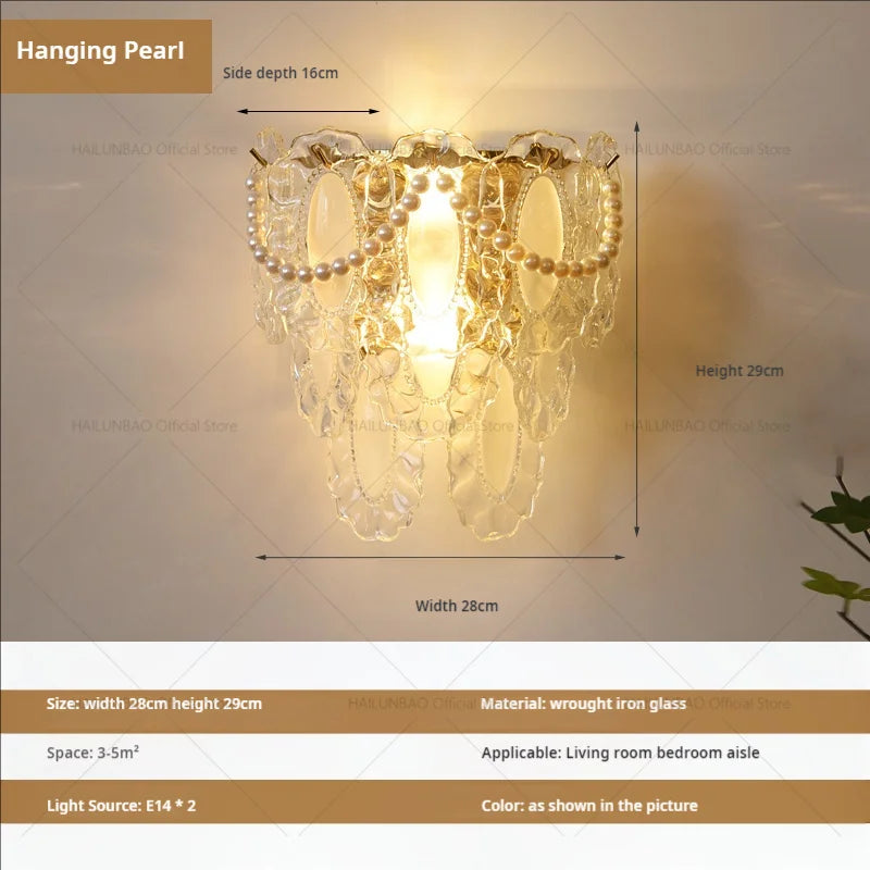 DecorBites™ Luxe Crystal Glass Wall Lamp for Aisle, Living Room, Bedroom & Corridor Lighting