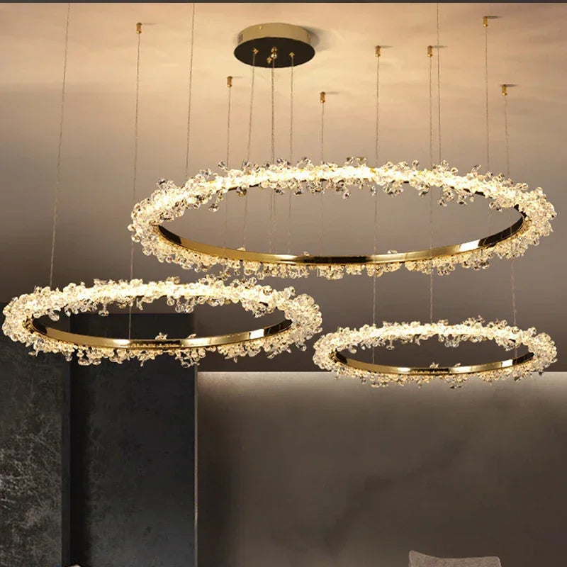 Nordic Crystal Halo Chandelier