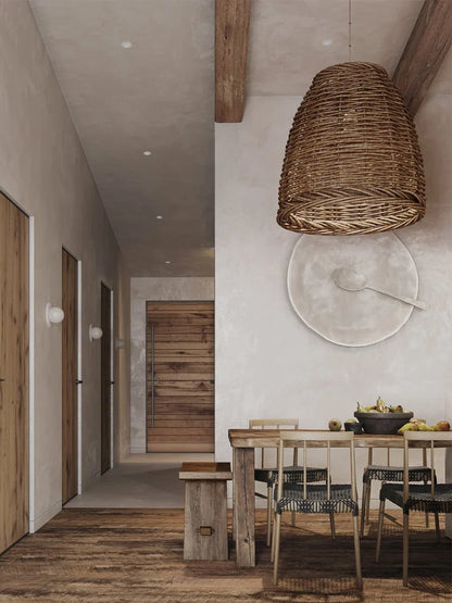 DecorBites™ Handmade Rattan Seaside Resort Pendant Lamp - Wabi Sabi Living Style