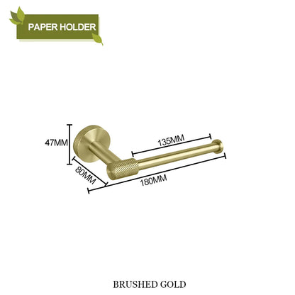 DecorBites™ Bathroom Accessories Set: Rose Gold Chrome Hook, Brushed Gold Towel Rack, Stainless Steel Toilet Paper Holder