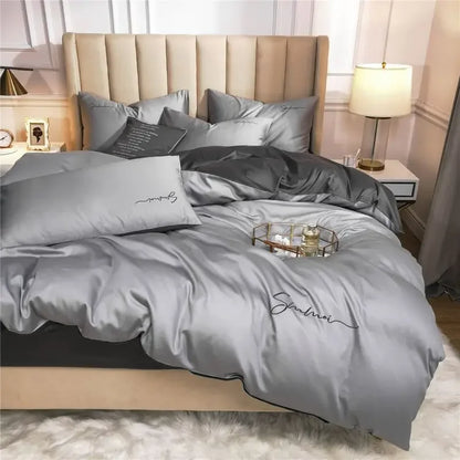 DecorBites™ Egyptian Cotton Bedding Set with Sheet Pillowcase Blanket Cover - Queen King Size