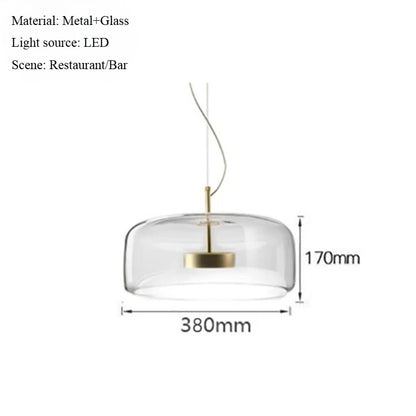 Nordic restaurant pendant light, modern luxury bar counter, coffee shop bedside single head glass artistic lighting fixture