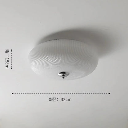 DecorBites™ Cream Glass Round Ceiling Lights | Modern LED Indoor Lighting | Bedroom Study Balcony Lighting