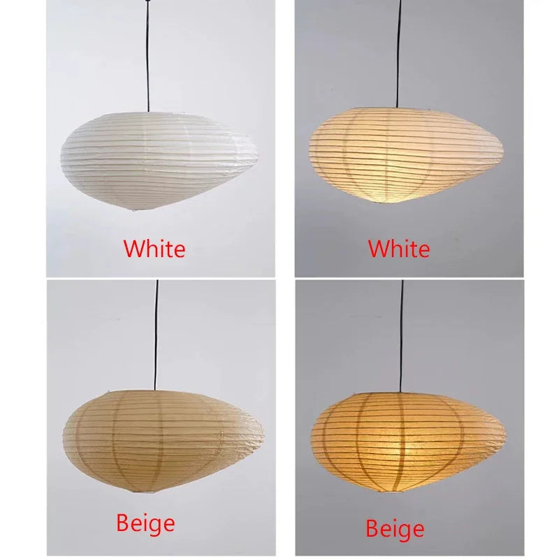 Rice Paper Pendant Light Handcrafted Beige