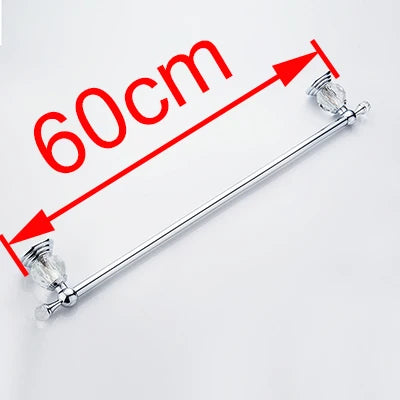 DecorBites™ Crystal Chrome Towel Bar - Stainless Steel Bathroom Accessories