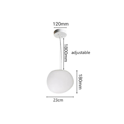 DecorBites™ Gregg Glass Suspension Light - White LED Cobblestone Pendant for Villa Staircase & Shop