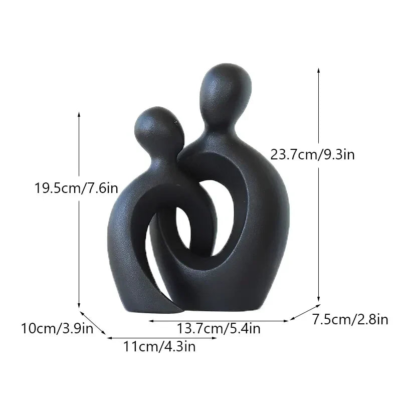 DecorBites™ Couple Love Sculpture Modern Nordic Abstract Ceramic Figurine Home Decor