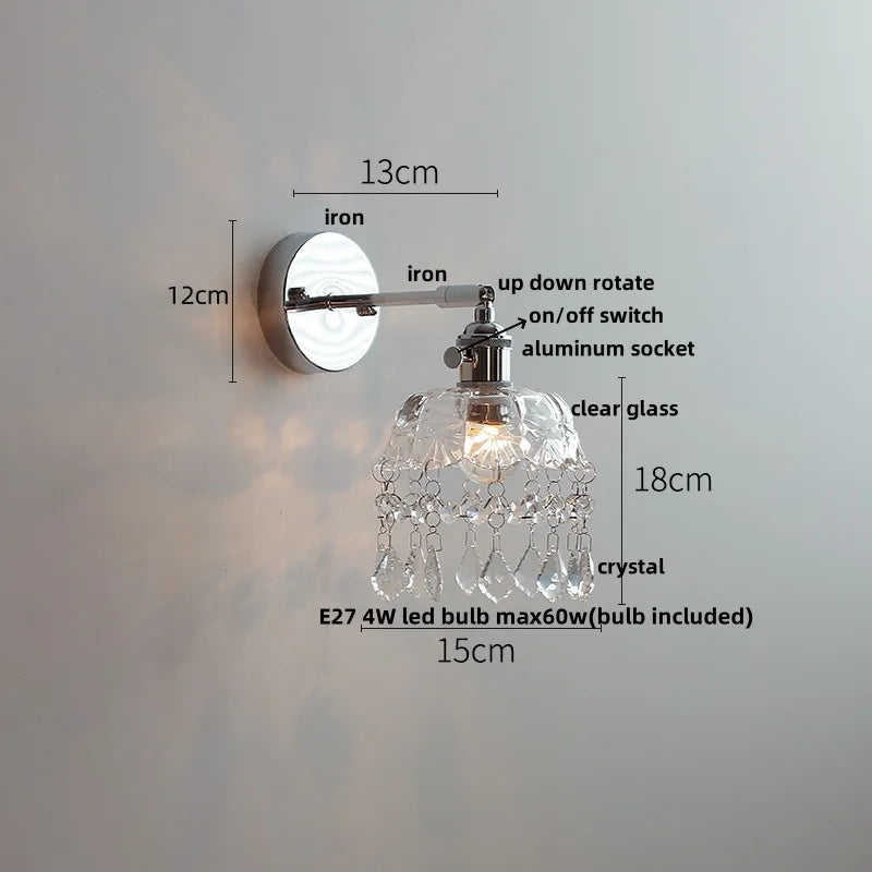 DecorBites™ Crystal LED Wall Light – Modern Nordic Living Room Bedside Lamp