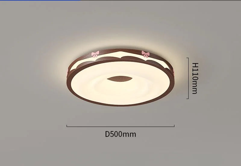 DecorBites™ Cream Wind Walnut Round Master Bedroom Lamp Warm Retro Hanging Ball Ceiling