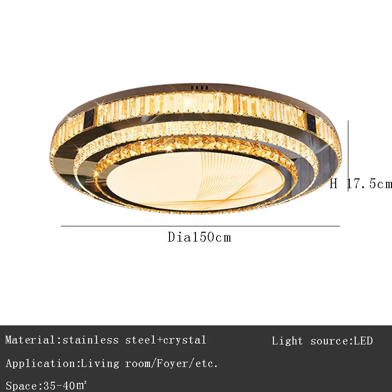 DecorBites™ Gold Crystal Ceiling Lights LED Minimalist Luxury Lighting - Stainless Steel Crystal Luminaires