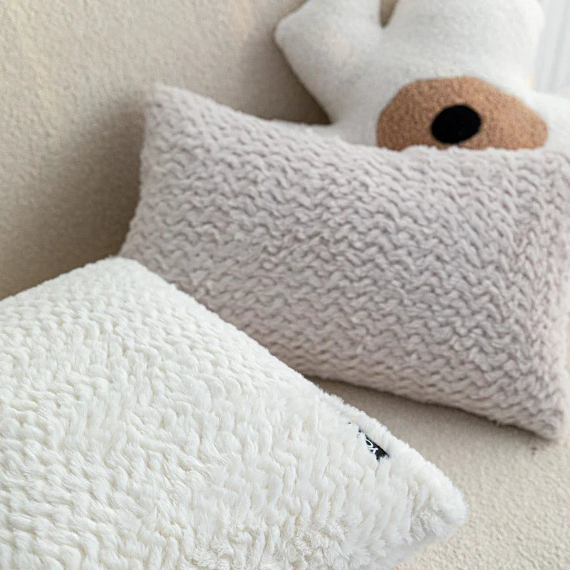DecorBites™ Geometric Texture Plush Cushion Cover - Modern Nordic Style Pillow Cases