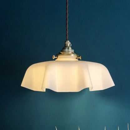 DecorBites™ Cream Glass Copper LED Pendant Lamp for Kitchen Bedroom Living Room