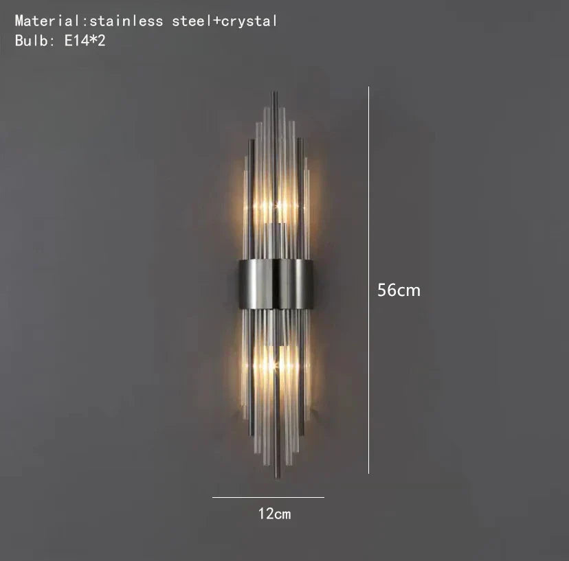 DecorBites™ Clear Crystal LED Wall Lamp Stainless Steel Sconces