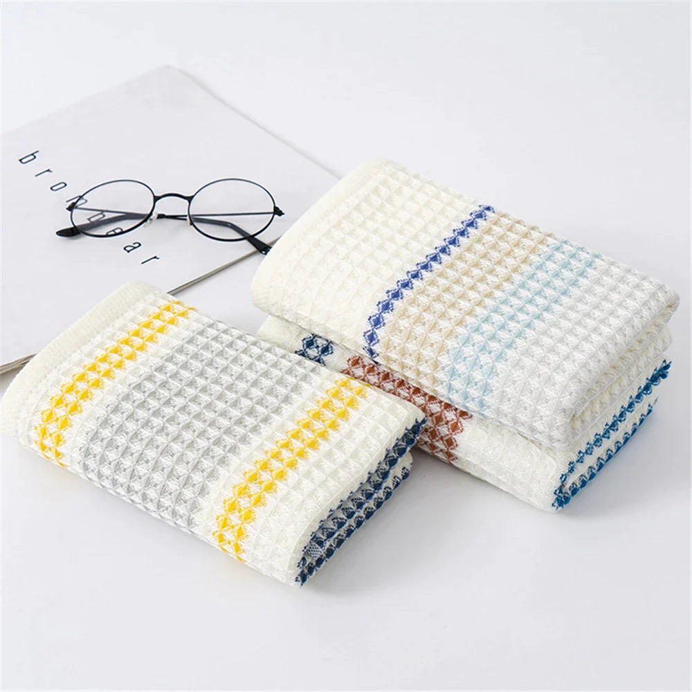 Waffle Stripe Cotton Towel Set