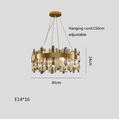 DecorBites™ Crystal Ceiling Chandelier LED Hanging Lamps for Living Room Luxe Décor