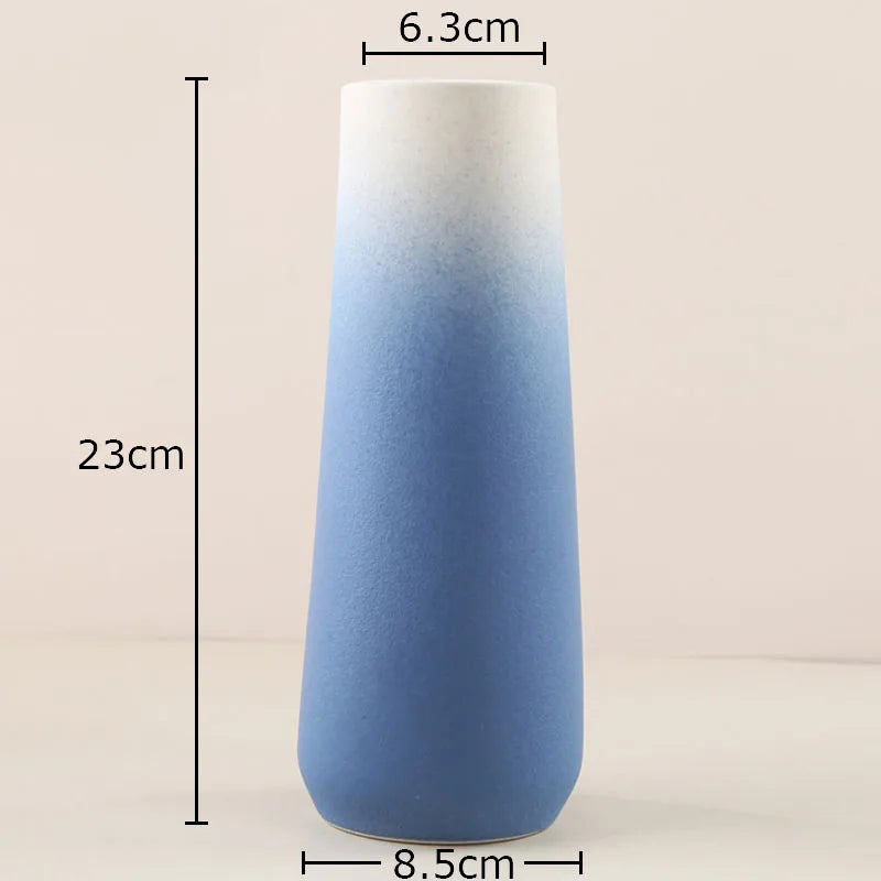 Gradient Cylinder Ceramic Vase