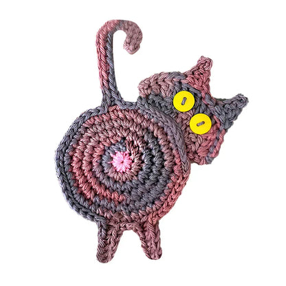 DecorBites™ Cat Butt Coasters: Handmade Funny Kitties Cup Mat - Set of 4