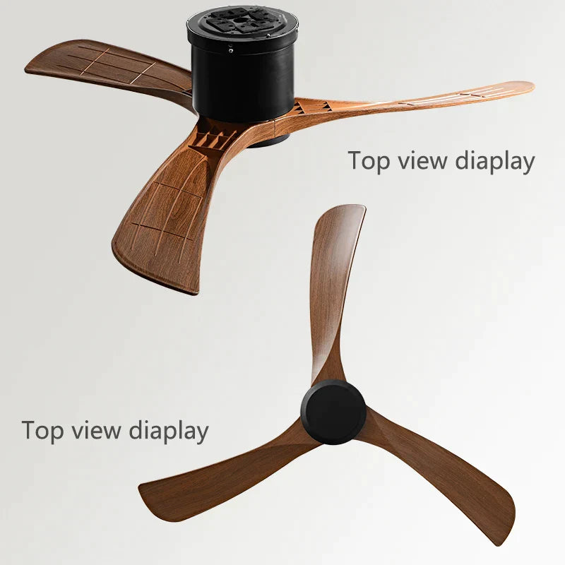 DecorBites™ Black DC Motor Ceiling Fan Remote Control 35W for Home Restaurant