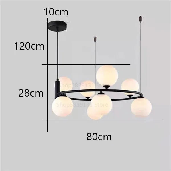 DecorBites™ Glass Ball Pendant Chandelier, Adjustable Height, Modern Nordic Design
