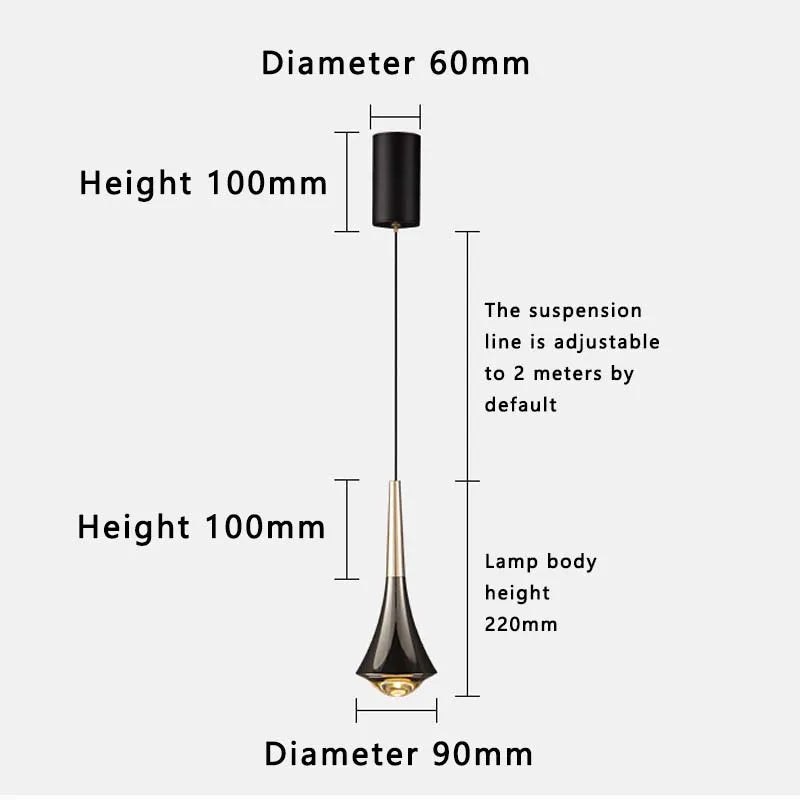 Modern Gold Adjustable Cord Pendant Light
