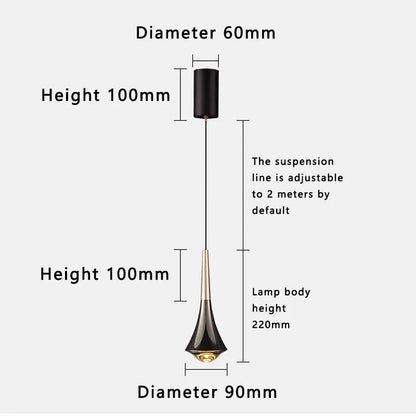Modern Gold Adjustable Cord Pendant Light